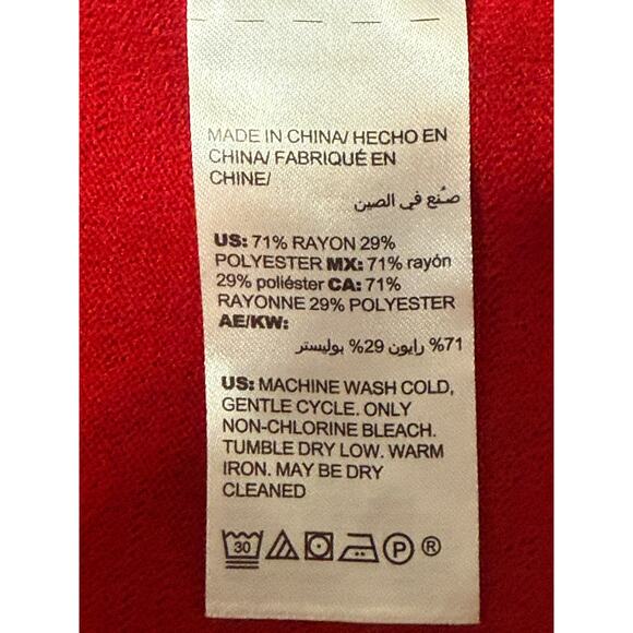 Chico's Red Open Front Cardigan, Size 1/ - Picture 6 of 6